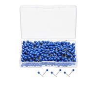 Tupalizy Lot de 500 petites punaises décoratives à tête boule 1/8" pour carte de voyage, photo, photo, photo, tableau en liège, tableau mural, bricolage, maison, école, bureau, usage bleu