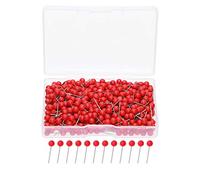 Tupalizy Lot de 500 petites punaises décoratives à tête boule 1/8" pour carte de voyage, photo, photo, photo, tableau en liège, tableau mural, bricolage, maison, école, bureau, usage Rouge