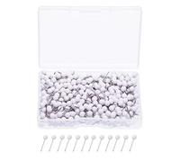 Tupalizy Lot de 500 petites punaises décoratives à tête boule 1/8" pour carte de voyage, photo, photo, photo, tableau en liège, tableau mural, bricolage, maison, école, bureau, usage blanc