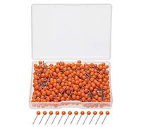 Tupalizy Lot de 500 petites punaises décoratives à tête boule 1/8" pour carte de voyage, photo, photo, photo, tableau en liège, tableau mural, bricolage, maison, école, bureau, usage Orange