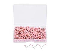 Tupalizy Lot de 500 petites punaises décoratives à tête boule 1/8" pour carte de voyage, photo, photo, photo, tableau en liège, tableau mural, bricolage, maison, école, bureau, usage rose clair