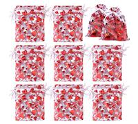 TUPARKA 120pcs Saint-Valentin Sacs cadeaux coeur d'amour Organza Sacs pour emballage Drawstring Pouches Bijoux, Sacs de cadeau de mariage Party Favor Sacs