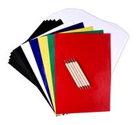 TUPARKA 125 feuilles papier carbone couleur et papier calque avec 5 outils de stylet en relief PCS, papier de transfert de carbone pour les dessins sur bois