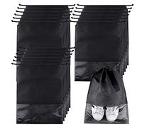 TUPARKA 18 Pcs Voyage Sacs À Chaussures Portable Grand Moyen Organisateur De Poche Poche Non Tissé À La Poussière Cordon Cordon Chaussures De Stockage Sacs avec Fente Transparente