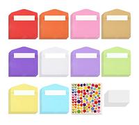 TUPARKA 218 Pièces Petite Enveloppe et Blank Cartes, Multi Couleur Mignon Enveloppe Petit Format pour Mariage de Cartes, Fournitures de Fête d'Anniversaire