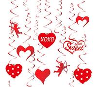 TUPARKA 30 Pièces Valentine Suspendu Swirl Décoration Kit Feuille Suspendu Swirl Plafond Décoration pour la Fête De Mariage De Saint Valentin