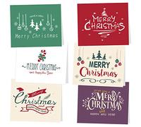 TUPARKA 30Pcs Carte Joyeux Noe ave Eveloppes et Autocollants Neige, 6 Motifs de Noël