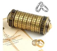 TUPARKA 5 Pièces Da Vinci Code Mini Cryptex Puzzle Boîtes Cadeau Créatif Intéressant Cadeaux Saint Valentin pour Lui Son （Bronze）