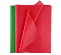 TUPARKA 60 feuilles de papier de soie de Noël 20,4 x 15 pouces, papier d'emballage, papier cadeau pour bricolage et artisanat, décorations de sacs cadeaux pour fête de Noël (rouge, vert)