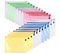 TUPARKA A5 Zipp Portefeuilles PVC Ziplock Sac Sacs De Document De Maille pour Bureau D'école Cosmétiques Recettes Stockage De Devoirs Stockage, 21 Pièces