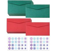 TUPARKA Lot de 100 enveloppes pour cartes de Noël - Vert et rouge - 6,3 x 11,7 cm