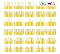 TUPARKA Roi doré couronnes Feuille d'or Papier Chapeau de Couronne de Parti Chapeau pour célébration d'anniversaire bébé Douche Photo Props (30pcs(6 styles))