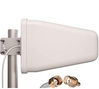 Tupavco TP514 Yagi antenne directionnelle 3G/4G/LTE 9dBi 800MHz-960MHz et 1.7-2.5GHz w/2FT Câble RP-SMA Mâle TS-9 Adaptateur-Téléphone cellulaire Signal Booster Log Periodic cellulaire Blanc