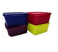 Tupin Tupperware Keep Tab Plastic Container Set, 1.2 litres (4 Piece) (Any Color)