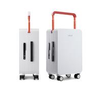 TUPLUS Balance Valise sans fermeture éclair avec poignée large Blanc 2,5 cm | Bagage à coque rigide, roues pivotantes silencieuses, ABS + PC, serrure à combinaison TSA, double design plat