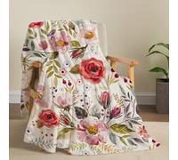 Tupmnbry Couverture à imprimé Floral botanique en Flanelle Super Douce, légère et pelucheuse pour literie, canapé et Voyage, 127 x 152,4 cm