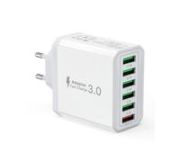 Tupneuf Chargeur USB 6 Ports, Prise USB Multiple Bloc Chargeur Rapide QC3.0 USB A, Adaptateur Secteur Universel pour iPhone 17 16 15 14 13 12 11 Pro Max Mini SE, iPad Samsung Galaxy Xiaomi