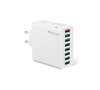 Tupneuf Chargeur USB 8 Ports, Prise USB Multiple Bloc Chargeur Rapide QC3.0 USB A, Adaptateur Secteur Universel pour iPhone 17 16 15 14 13 12 11, iPad Samsung Galaxy Xiaomi Plug Charger