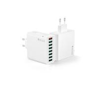 Tupneuf Lot de 2 Chargeurs USB 8 Ports Blancs, Prise USB Multiple Bloc Chargeur Rapide QC3.0 USB A, Adaptateur Secteur Universel pour iPhone 17 16 15 14 13 12 11, iPad Samsung Galaxy Xiaomi