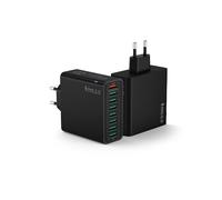 Tupneuf Lot de 2 Chargeurs USB 8 Ports Noirs, Prise USB Multiple Bloc Chargeur Rapide QC3.0 USB A, Adaptateur Secteur Universel pour iPhone 17 16 15 14 13 12 11, iPad Samsung Galaxy Xiaomi