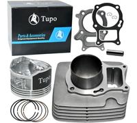 Tupo Cylindre avec piston, bagues et joint 58,5 mm compatible avec Honda Recon 250 1997-2020, Honda Sportrax 250 2001-2011, Honda TRX250X 2009-2020 - Numéro de pièce 12100-HN6-000