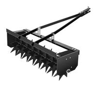 TUPOSTAR AéRateur Tracté, AéRateur Tracté De 32 Pouces, AéRateur Tracté à Bouchon, avec 8 Clous en Acier en éToile, AéRateur De Pelouse Tracté, pour Les Jardins Et Les Champs,Noir