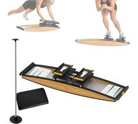 TUPOSTAR Appareil De Ski D'IntéRieur Simulé, éQuipement d'exercice De Ski, Ensemble D'EntraîNement pour La Force Et L'éQuilibre, avec BâTons De Ski Et Tapis,A