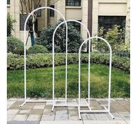 TUPOSTAR Arche Florale IncurvéE avec Support De Fond, Arche De Mariage en MéTal, Arches De Mariage pour CéRéMonie, DéCoration pour Plantes Grimpantes, Mariages,Blanc,S