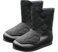 TUPOSTAR Bottes De Neige Chaudes Et FourréEs à Enfiler, Chaussures d'hiver Extra Larges, Pantoufles Confortables Et Ajustables, pour Les Personnes DiabéTiques, Souffrant,Noir,3.5 UK Wide