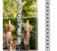TUPOSTAR ChaîNes De Pluie DéCoratives Effet Cascade, Anneaux De ChaîNe De Pluie à Suspendre pour GouttièRes, ChaîNes De Protection Contre La Pluie en Aluminium,01,100cm