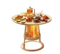 TUPOSTAR Chauffage D'Appoint 1000 W en Fibre De Carbone, Chauffage D'Appoint avec Table Ronde, Protection Triple Couche, IdéAl pour RéChauffer : Café, Lait, Thé,1000w