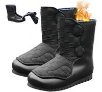 TUPOSTAR Chaussures d'hiver Extra Larges pour DiabéTiques, LéGèRes Et Faciles à Enfiler, Bottes De Neige Chaudes Et DoubléEs De Peluche, pour Les Personnes âGéEs,Noir,7 UK Wide