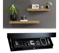 TUPOSTAR Coffre-Fort Dissimulé sous Une éTagèRe, éTagèRe Murale à Rabat Magique, éTagèRe Flottante DissimuléE, Panneau Mural avec Compartiment Secret, pour Salon Ou Bureau,03