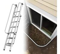 TUPOSTAR éChelle en Aluminium pour Lits SuperposéS, éChelle Universelle à 4 Marches, avec Rampe RéGlable, éChelle De SéCurité Robuste pour Grenier, Camion, Bateau,Argent,6 Steps