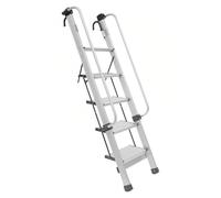 TUPOSTAR éChelle en Aluminium pour Lits SuperposéS, éChelle Universelle à 4 Marches, avec Rampe RéGlable, éChelle De SéCurité Robuste pour Grenier, Camion, Bateau,Argent,5 Steps