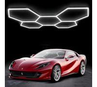 TUPOSTAR éClairage Hexagonal pour Garage, éClairage LED AlvéOlé pour Garage, SystèMes D'éClairage à 14 Grilles pour L'EsthéTique Automobile, pour EntrepôT, Atelier, sous-Sol,02