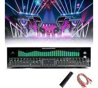 TUPOSTAR éGaliseur Graphique 31 Bandes, éGaliseur Professionnel avec Processeur Audio NuméRique, avec TéLéCommande Et CâBle Audio, pour ScèNe Et Studio D'Enregistrement,Noir