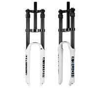 TUPOSTAR Fourche VTT 26/27,5/29 Pouces, DéBattement 160 Mm, Alliage, Double éPaulement, Air, 28,6 Mm, Attache Avant Droite, Blocage Rapide 9 Mm, Blocage Manuel,Blanc,27.5in