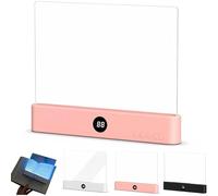 TUPOSTAR Lampe De Lecture LED Intelligente Rechargeable Transparente, 3 Couleurs Et Minuterie LED, Luminosité Multiple Portable, Lampe De Lecture à Panneau Plat pour Livres,Rose