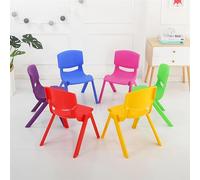 TUPOSTAR Lot De 6 Chaises Empilables ColoréEs pour L'éCole, Chaises Scolaires en Plastique pour Enfants, Chaises Empilables pour Tout-Petits, pour L'éCole, Salle De Classe,6pcs,52 * 33cm