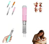 TUPOSTAR Machine à Feutrer éLectrique à Aiguilles, 1 à 7 Aiguilles avec Variateur De Vitesse, Changement D'Aiguille Facile, Peinture sur Laine Et CréAtions en Feutrage,Rose