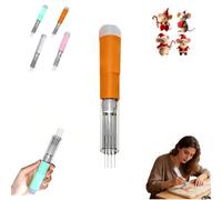 TUPOSTAR Machine à Feutrer éLectrique à Aiguilles, 1 à 7 Aiguilles avec Variateur De Vitesse, Changement D'Aiguille Facile, Peinture sur Laine Et CréAtions en Feutrage,Orange