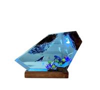 TUPOSTAR Plongeur Requin Veilleuse LED Océanique Lampe Océanique en Résine Époxy Mer Profonde Veilleuse Plongeur Veilleuse Décorative pour Chambre À Coucher,08,6X4IN