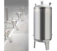 TUPOSTAR RéServoirs d'eau sous Pression, RéServoirs d'eau sous Pression en Acier Inoxydable, RéCipients à Vessie Verticaux, pour Pompes SystèMes d'eau, avec Kit De Montage,Argent,200L
