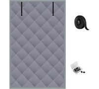 TUPOSTAR Rideau De FenêTre Isolant 3 Couches pour l'hiver, Couverture De FenêTre Isolante Thermique Oxford avec Attache, Kit D'Isolation De FenêTre Gris,Gris,26 * 38in