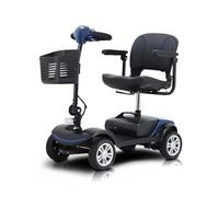 TUPOSTAR Scooter De Mobilité Pliable pour Seniors, Scooter éLectrique 4 Roues pour Adultes, Scooter MéDical Compact pour Les Voyages, Chargeur Et Panier Inclus,Bleu