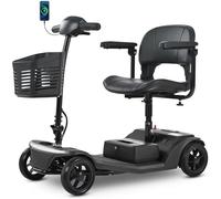 TUPOSTAR Scooter De Mobilité pour Adultes Et Seniors, Dispositif éLectrique Rechargeable à 4 Roues, IdéAl pour LesDéPlacements, Scooter Motorisé LéGer Et Portable,Noir