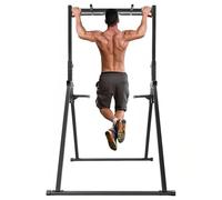 TUPOSTAR Support De Barre De Traction Pliable, Station De Musculation à Hauteur RéGlable, éQuipement De Musculation à Domicile, pour La CallisthéNie, Les Tractions Et Les Dips,Gris
