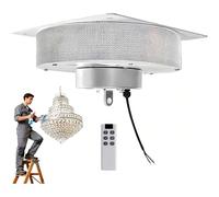 TUPOSTAR SystèMe De Levage éLectrique pour Lustres, SystèMe De Levage 2 en 1 pour Lustres, avec TéLéCommande Et Interrupteur Mural, Entretien des Lampes pour Villas Et HôTels,A,130KG