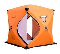 TUPOSTAR Tente De PêChe sur Glace IsoléE Et Pliable, Abri De PêChe sur Glace en Tissu Oxford 3 Couches, Abri De PêChe sur Glace Portable, pour Camping par Temps Froid,Orange
